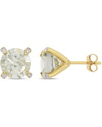 Macy's - Gemstone And Diamond Accent Stud Earrings - Lyst