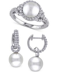 Macy's - 2-pc. Set Cultured Freshwater Pearl (8-9mm - Lyst