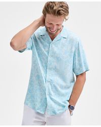 Club Room - Copen Short Sleeve Floral Print Button-front Camp Shirt - Lyst