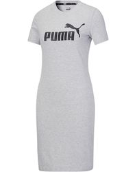 PUMA Essentials Slim Graphic T-shirt Dress - Grey