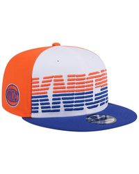 KTZ - White/blue New York Knicks Throwback Gradient Tech Font 9fifty Snapback Hat - Lyst