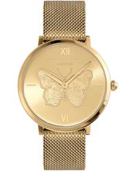 Olivia Burton - Signature Butterfly -tone Stainless Steel Mesh Watch 35mm - Lyst