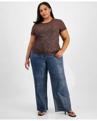 BarIII - Trendy Plus Size Foiled Crewneck T-shirt - Lyst