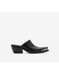 Mango - Metallic Toe Leather Shoes - Lyst