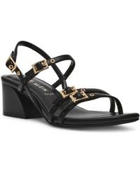 Anne Klein - Mackenzie Strappy Buckle Block Heel Dress Sandals - Lyst