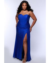 Sydney's Closet - Strapless Corset Slim Fitted Gown - Lyst