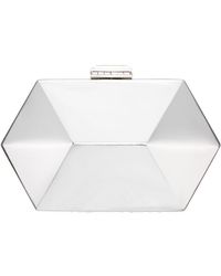 Nina - Geometric Mirror Metallic Patent Minaudiere Handbag - Lyst
