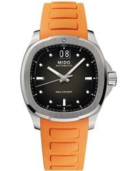 MIDO - Swiss Automatic Multifort Orange Rubber Strap Watch 41mm - Lyst