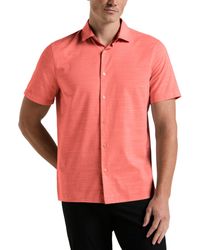 Perry Ellis - Cotton Dobby Short Sleeve Button-front Shirt - Lyst