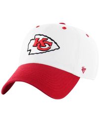 '47 - 47 White/red Kansas City Chiefs Double Header Diamond Clean Up Adjustable Hat - Lyst