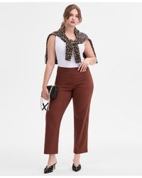 INC International Concepts - Plus Size Mid-rise Pull-on Straight-leg Pants - Lyst