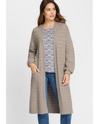 Olsen - Stitch Interest Longline Cardigan - Lyst