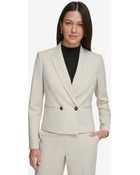 DKNY - Petite Double-breasted Cropped Blazer - Lyst