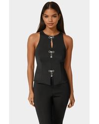 Bebe - Bow Halter Neck Top - Lyst