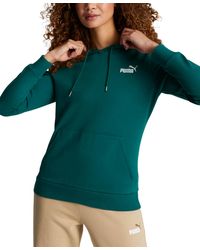 PUMA - Essentials Embroidered Hooded Fleece Sweatshirt - Lyst