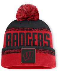 Fanatics - Red/black Wisconsin Badgers Thrive Cuffed Knit - Lyst
