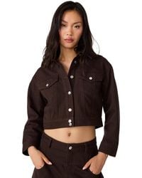 Steve Madden - Dove Cropped Denim Long-sleeve Jacket - Lyst
