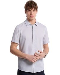 Michael Kors - Short Sleeve Mini Bowtie Print Button-front Shirt - Lyst