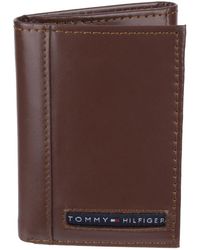 Tommy Hilfiger - Genuine Leather Trifold Wallet - Lyst