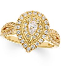 Macy's - Diamond Pear Shape Halo Ring (3/4 Ct. T.w. - Lyst