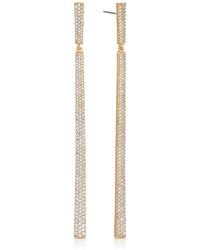 Ettika - Straight Drop 18k Plated Crystal Dangle Earrings - Lyst