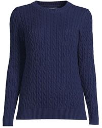 Lands' End - Drifter Cable Crew Neck Sweater - Lyst