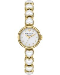 Kate Spade - Monroe Quartz Stainless Steel And Heart Pearl Three-hand Watch - Lyst