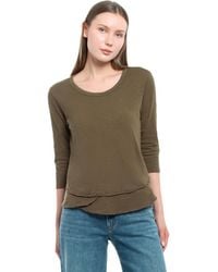 Wilt - 3/4 Sleeve Mock Layer Tee - Lyst