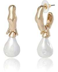 BCBGMAXAZRIA - Hoop Post Drop Earring - Lyst