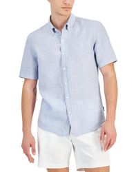 Michael Kors - Slim-fit Stripe Button-down Linen Shirt - Lyst