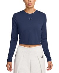Nike - Sportswear Chill Knit Slim Long-sleeve Cropped Top - Lyst