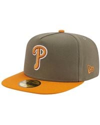KTZ - Olive/orange Philadelphia Phillies Two-tone Color Pack A-frame 59fifty Fitted Hat - Lyst