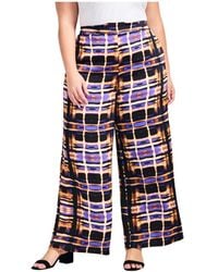 Avenue - Goldi Wide Leg Satin Pant - Lyst