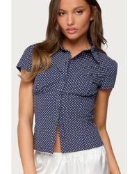 Edikted - Polka Dot Tailored Button Up Shirt - Lyst