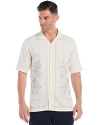 Cubavera - Embroidered L-shape Short Sleeve Button Down Shirt - Lyst
