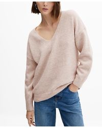 Mango - V-neck Knit Sweater - Lyst