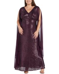 Nightway - Plus Size Sequined Cape Gown - Lyst