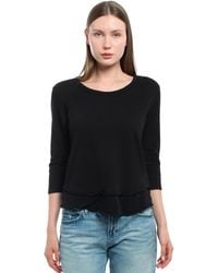 Wilt - 3/4 Sleeve Mock Layer Tee - Lyst