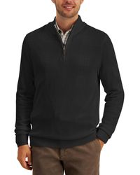 Club Room - Quarter-zip Textured Cotton Sweater - Lyst