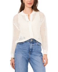 Vince Camuto - Textured Mesh Button Bomber Jacket - Lyst