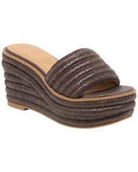 Dolce Vita - Throne Platform Raffia Wedge Sandals - Lyst