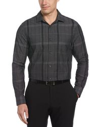 Perry Ellis - Cotton Tonal Jacquard Plaid Button Shirt - Lyst