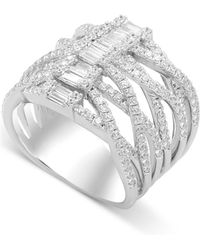 Macy's - Diamond Round & Baguette Crossover Wide Statement Ring (1-3/4 Ct. T.w. - Lyst