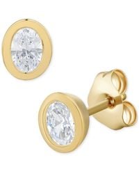 Macy's - Diamond Bezel Oval Stud Earrings (3/8 Ct. T.w. - Lyst