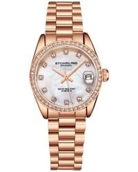 Stuhrling - Lineage 3936.1 S Quartz Watch 31mm Stainless Steel Silver Bracelet White Mother-of-pearl Dial Crystal Bezel - Lyst