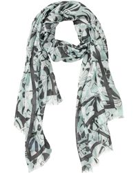 Olsen - Abstract Floral And Border Print Scarf - Lyst