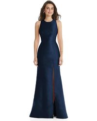 Alfred Sung - Jewel Neck Bowed Open-back Trumpet Dress - Lyst