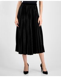 Anne Klein - Pleated Flared Midi Skirt - Lyst