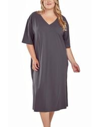 iCollection - Plus Size Soft Knit Short Sleeve Nightgown Dress - Lyst