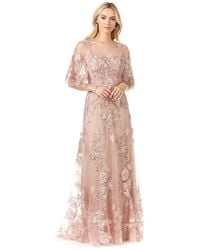 Lara - Long Bell Sleeve V-neck Beaded Gown - Lyst